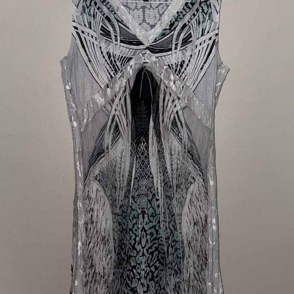 Abstract Patterned Sleeveless Dress